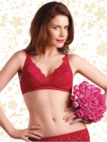 Soft Lace Self Print Angelform Bra for Party Wear at best price in