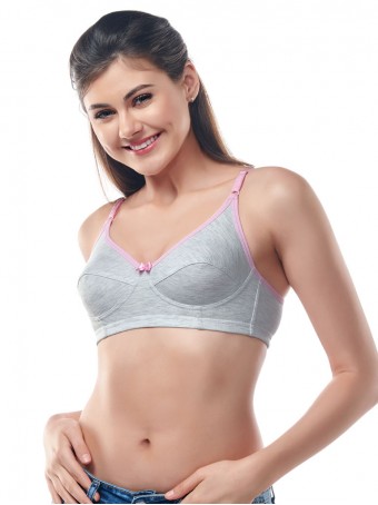 Buy ANGELFORM Women's Cotton Non Padded Wire Free Full-Coverage  Round-Stitch Bra (8904205560319_Coral Pink_32) at